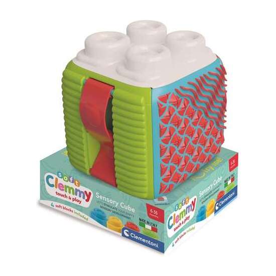 CUBO ACTIVIDADES CLEMMY. CINCO CARAS CON TEXTURAS SENSORIALES PARA JUGAR CON BLOQUES. image 0