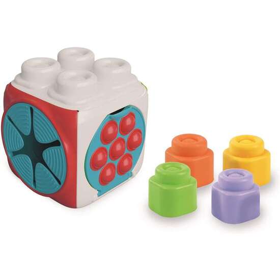 CUBO ACTIVIDADES CLEMMY. CINCO CARAS CON TEXTURAS SENSORIALES PARA JUGAR CON BLOQUES. image 4