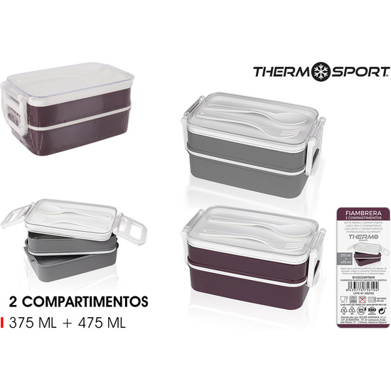 FIAMBRERA PLASTICO 2NIVELES C/CUB. THERMOSPORT image 1