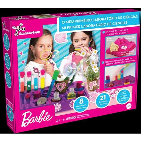 JUEGO MI PRIMER KIT DE CIENCIAS BARBIE CON 8 EXPERIMENTOS image 0