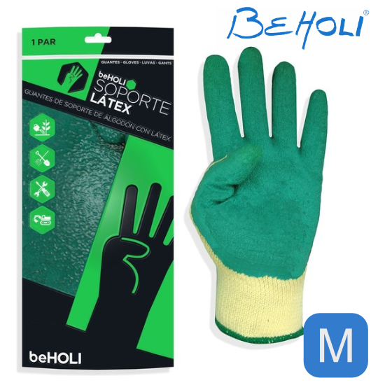 BEHOLI GUANTES CON SOPORTE DE ALGODÓN CON LÁTEX TALLA M image 0