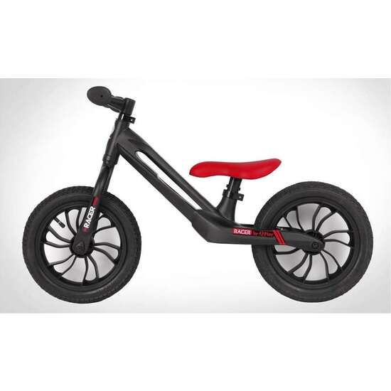 BICICLETA SIN PEDALES RACER BIKE NEGRO - CHASIS DE MAGNESIUM - RUEDAS DE AIRE 12" ASIENTO ROJO image 0