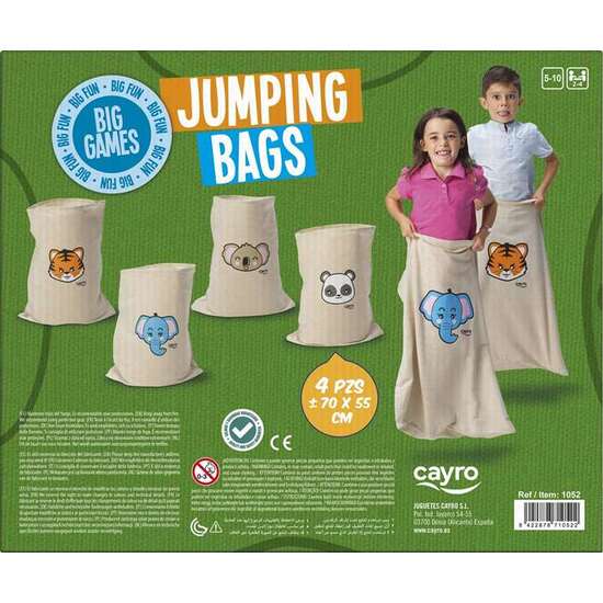 JUEGO DE SACOS JUMPING BAGS. INCLUYE 4 SACOS 70X55 CM image 1