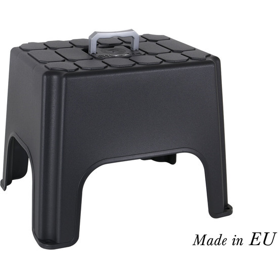 BLACK STOOL WITH PLATINUM HANDLE image 0