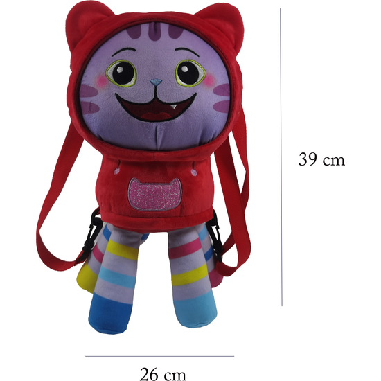 MOCHILA PELUCHE DJ CAPUCHA LA CASA DE MUÑECAS DE GABBY 38CM image 5