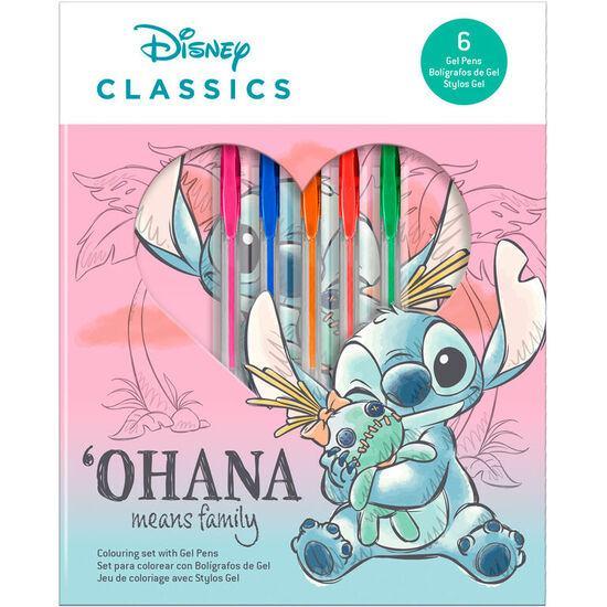 BLISTER CUADERNO + 6 BOLIGRAFOS GEL STITCH DISNEY image 0