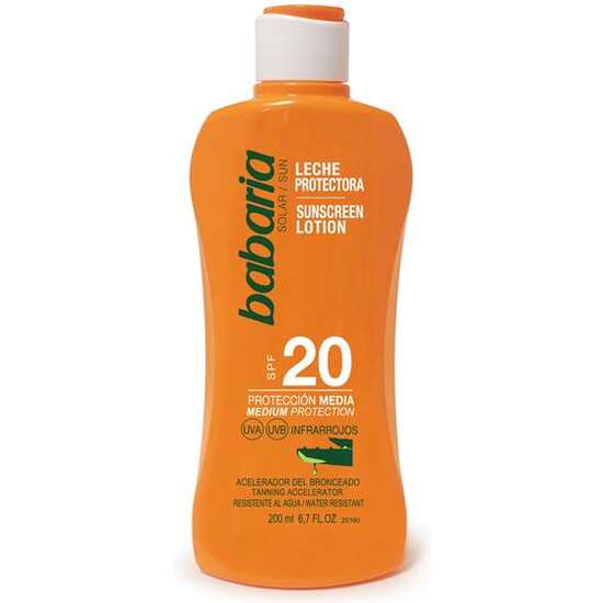 LECHE PROTECTORA SOLA ALOE F-20 200 ML BABARIA image 0