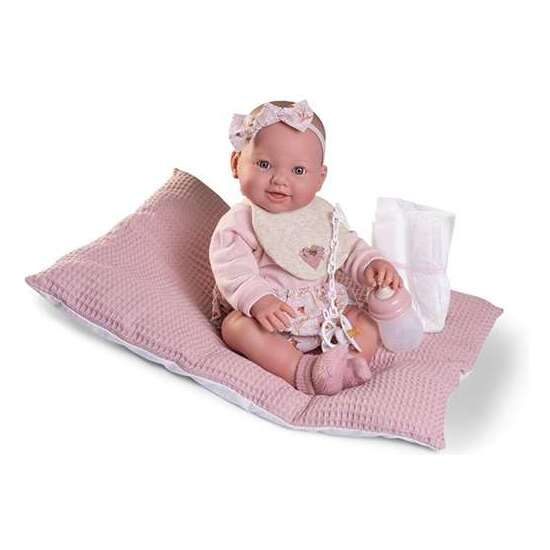 MUÑECA RECIÍEN NACIDA MIA HACE PIPÍ CON COJÍN 42 CM image 1