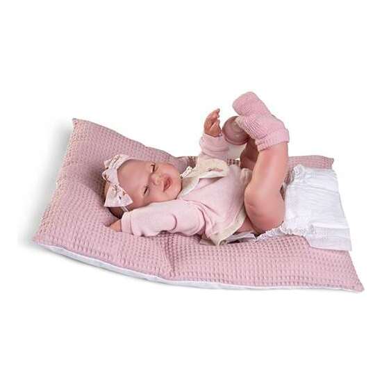 MUÑECA RECIÍEN NACIDA MIA HACE PIPÍ CON COJÍN 42 CM image 5