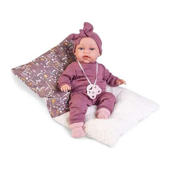 MUÑECA BABY TONETA PALABRITAS,SI APRIETAS SU BARRIGA BALBUCEA CON SACO DE BORREGUILLO 34 CM image 0
