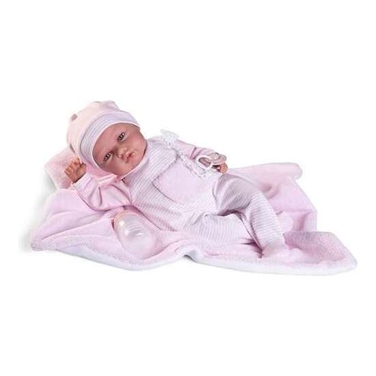 MUÑECA BABYDOO PALABRITAS, SI APRIETAS SU BARRIGA BALBUCEA CON MANTITA 50 CM image 0