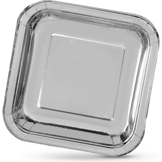 SET-3 PLATO CARTON PLATA CUAD. 26CM ALGON image 0