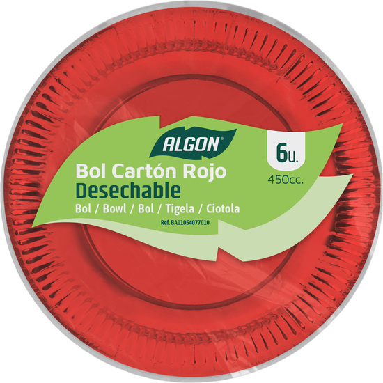 SET-6 BOL CARTON ROJO 450CC ALGON image 0