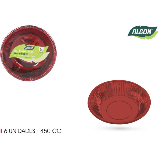 SET-6 BOL CARTON ROJO 450CC ALGON image 1