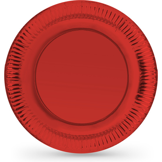SET-12 PLATO CARTON ROJO  RED. 18CM ALGON image 0