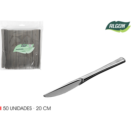 SET-50 CUCHILLO GRANDE PLATA 20CM ALGON image 0