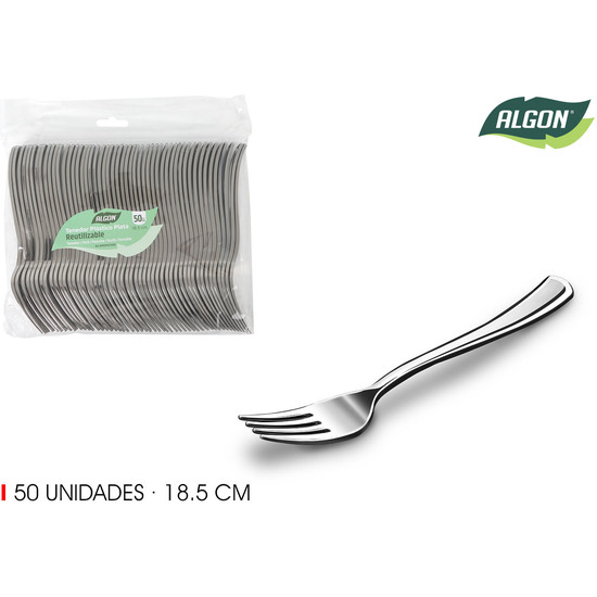 SET-50 TENEDOR GRANDE PLATA 18.5CM ALGON image 0
