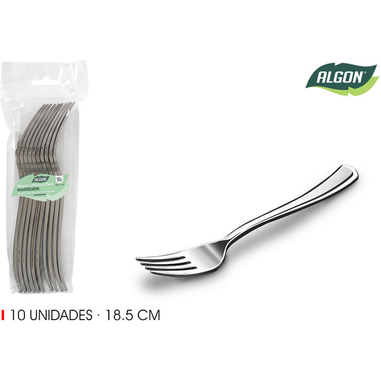 SET-10 TENEDOR GRANDE PLATA 18.5CM ALGON image 0