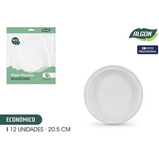 SET-12 PLATO H/RED.PLAST.ECONO.20.5 ALGON image 1