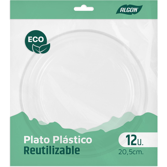 SET-12 PLATO RED.PLAST.ECONO.20.5CM ALGON image 0