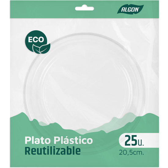 SET-25 PLATO RED.PLAST.ECONO.20.5CM ALGON image 0
