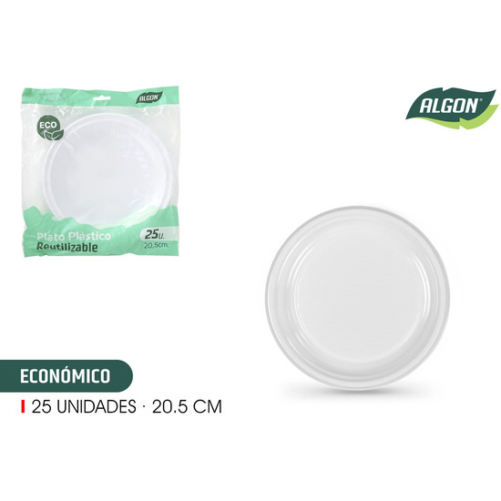 SET-25 PLATO RED.PLAST.ECONO.20.5CM ALGON image 1