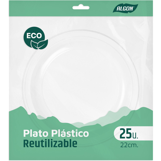 SET-25 PLATO RED.PLAST.ECONO. 22CM ALGON image 0