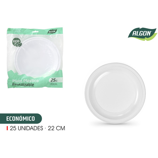 SET-25 PLATO RED.PLAST.ECONO. 22CM ALGON image 1