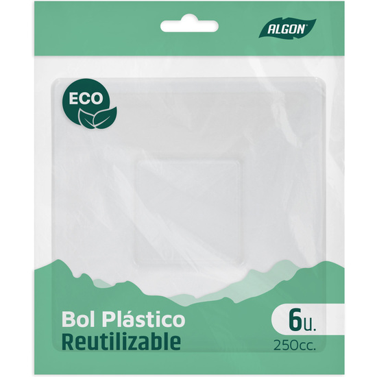 SET-6 BOL CUAD.PLAST.ECONO. 250CC ALGON image 0