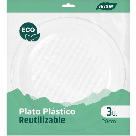 SET-3 PLATO RED.PLAST.ECONO. 28CM ALGON image 0