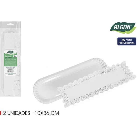 SET-2 BANDEJA BRAZO BLONDA 10X36CM ALGON image 0