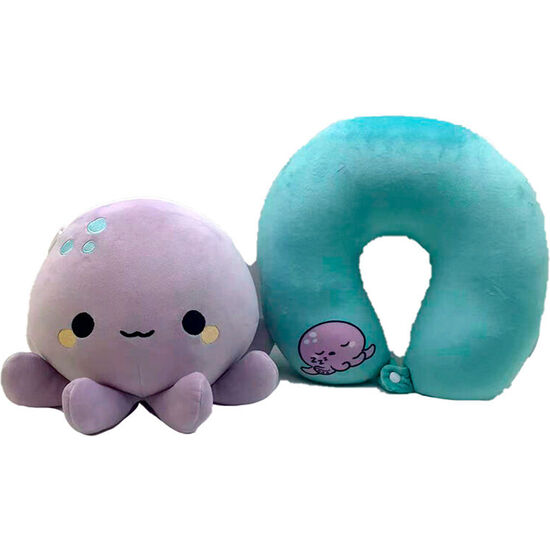 ALMOHADA VIAJE + PELUCHE SWAPSEAZZZ PULPO ADORAMALS image 0