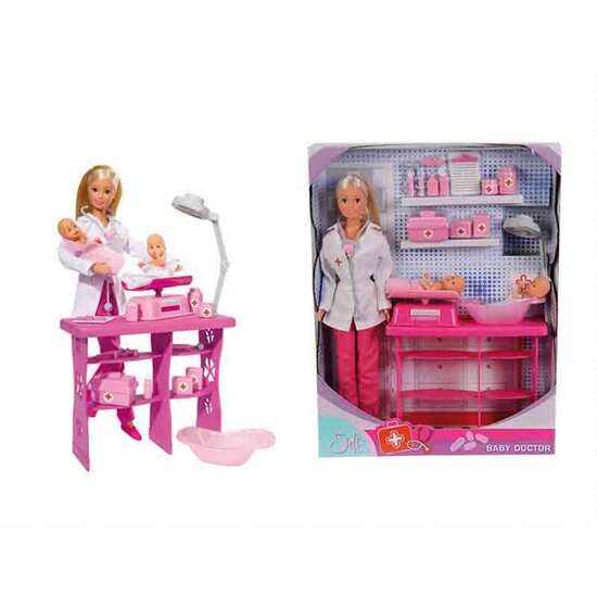MUÑECA STEFFI LOVE 29 CM PEDIATRA CON 2 BEBES Y ACCESORIOS image 0