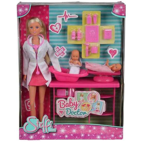 MUÑECA STEFFI LOVE 29 CM PEDIATRA CON 2 BEBES Y ACCESORIOS image 1