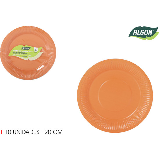 SET-10 PLATO CARTON NARANJA SOJA 20 ALGON image 0
