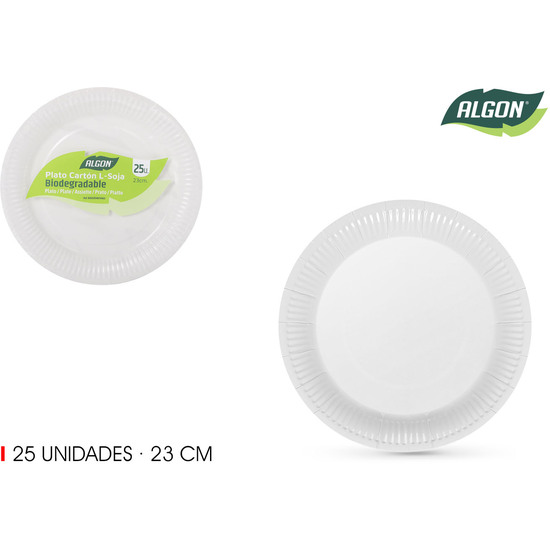 SET-25 PLATO CARTON RED.L/SOJA 23CM ALGON image 0