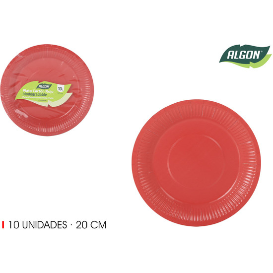 SET-10 PLATO CARTON ROJO.L/SOJA 20C ALGON image 0