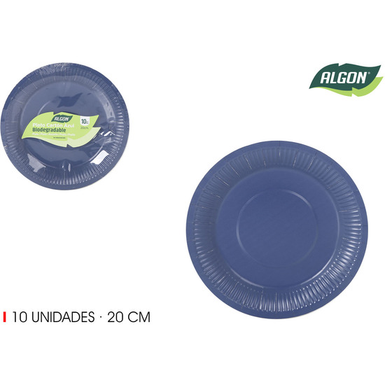 SET-10 PLATO CARTON AZUL L/SOJA 20C ALGON image 0