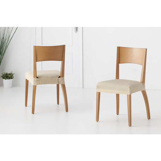 FUNDA SILLA ASIENTO TÚNEZ PACK 6 MARFIL image 1