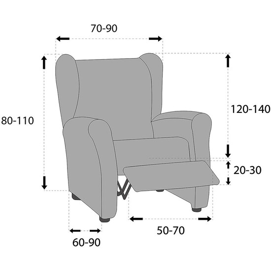 FUNDA SILLÓN RELAX TÚNEZ GRIS image 3