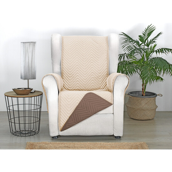 CUBRE SOFÁ MILANO 1 PLAZA BEIGE/MARRÓN image 1