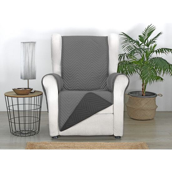 CUBRE SOFÁ MILANO 1 PLAZA ANTRACITA/NEGRO image 1