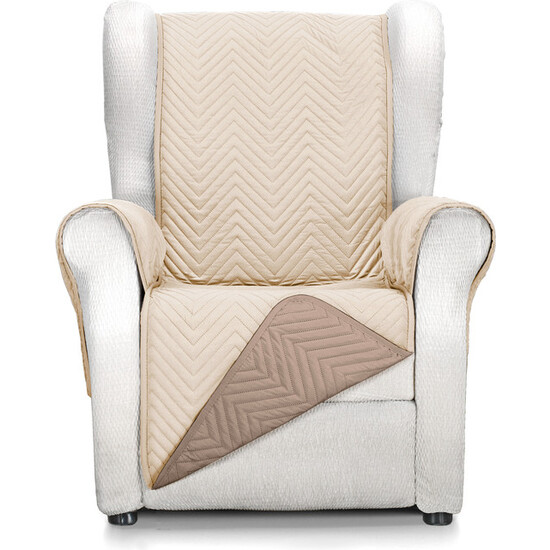 CUBRE SOFÁ MILANO 1 PLAZA BEIGE/CUERO image 0