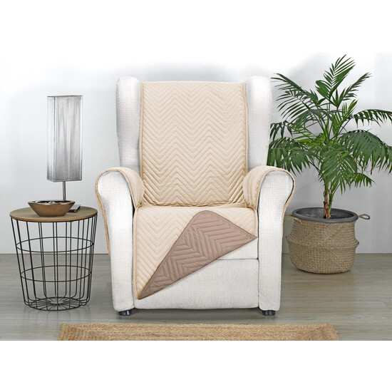 CUBRE SOFÁ MILANO 1 PLAZA BEIGE/CUERO image 1