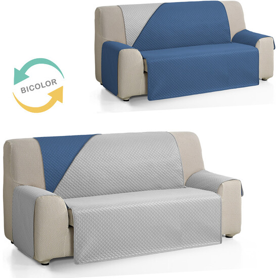 CUBRE SOFÁ DIAMOND 4 PLAZAS GRIS/AZUL image 1