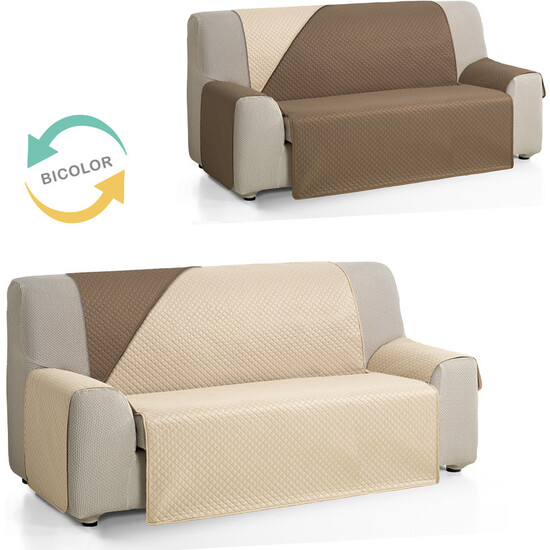 CUBRE SOFÁ DIAMOND 4 PLAZAS XL BEIGE/LINO image 1