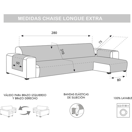 CUBRE CHAISE LONGUE DIAMOND 280 CM BOTELLA image 1