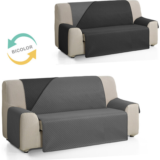 CUBRE SOFÁ DIAMOND 3 PLAZAS ANTRACITA/NEGRO image 1