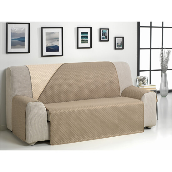 CUBRE SOFÁ DIAMOND 4 PLAZAS BEIGE/CUERO image 0