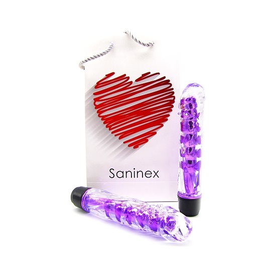 SANINEX VIBRATOR FANTASTIC REALITY METALLIC PURPLE COLOR image 0